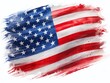© Kaveepat - USA Flag Brush Stroke Art - Abstract Painting