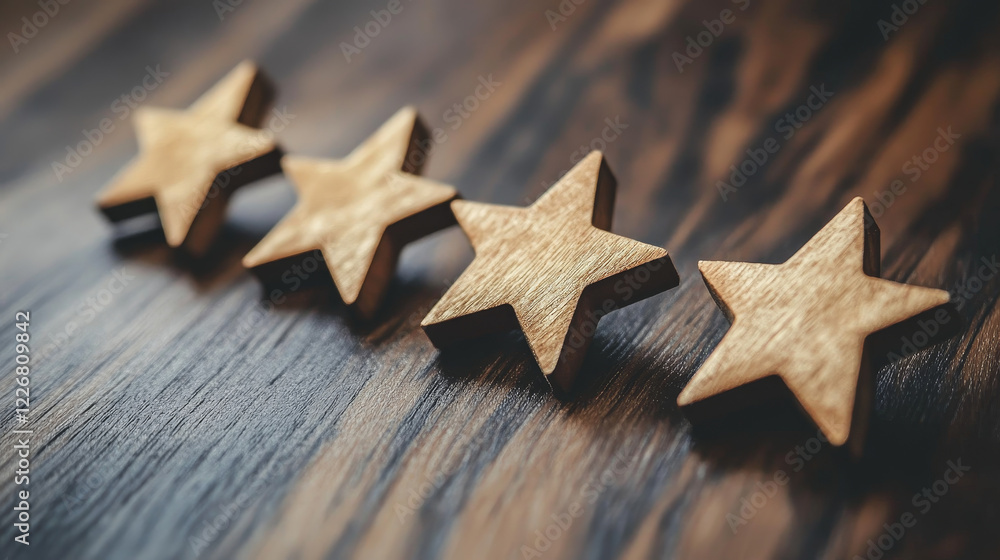 Five golden star review rate, customer feedback rating system. Isolated ...