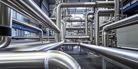 Aufkleber - Industrial pipes create complex maze in facility
