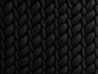 black knit texture: close-up shot revealing the intricate texture of a dark, richly colored knitted 