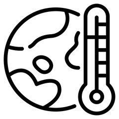 Poster - Global Warming Line Icon