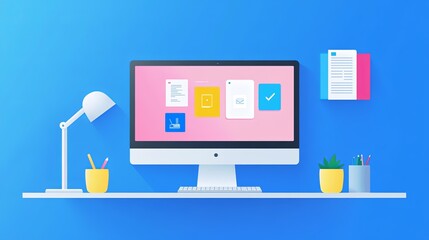A bright desktop showing a minimalist productivity app interface. picture