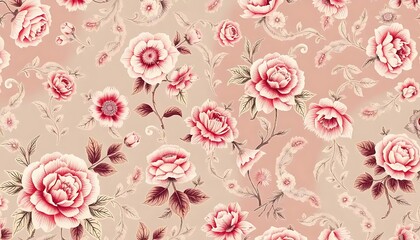  Delicate Pink Roses and Floral Pattern Design