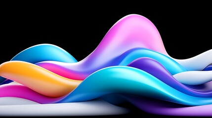 Canvas Print - Abstract Colorful Fluid Waves A Vibrant Gradient Background