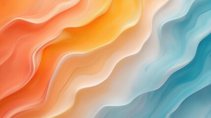 Wall Mural - A colorful gradient of orange, yellow, blue, and white