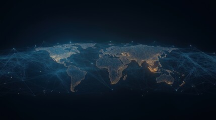 Wall Mural - A blue and orange globe with many dots on it
