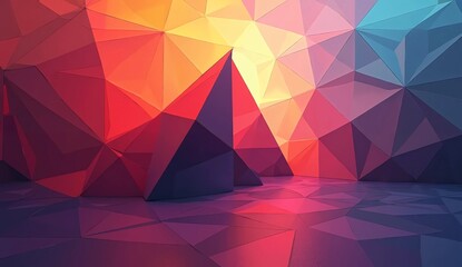 Wall Mural - colorful geometric abstract background with a collection of triangles