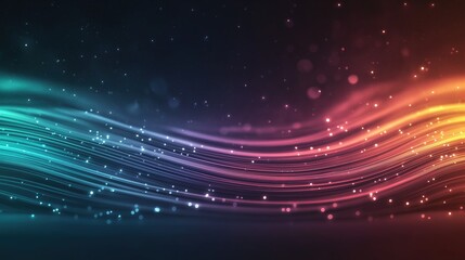 Wall Mural - A colorful wave of light with a dark background