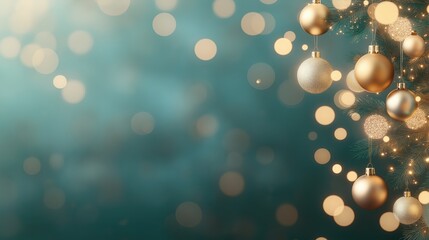 Wall Mural - a christmas tree with many gold ornaments hanging from it