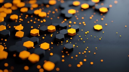 3D hexagons pattern shape on a dark grey background