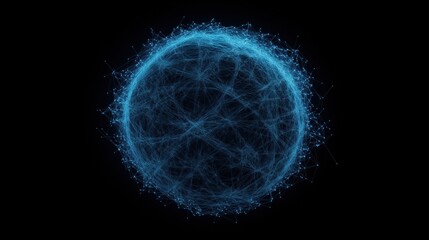 Wall Mural - A blue sphere with a lot of lines and dots surrounding it