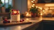 © Zuhaili - Oatmeal with fresh fruits in a glass jar on wooden table.