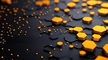 3D hexagons pattern shape on a dark grey background