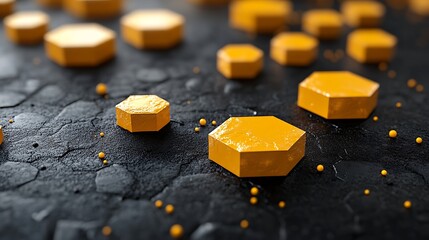 3D hexagons pattern shape on a dark grey background