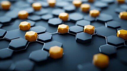 3D hexagons pattern shape on a dark grey background