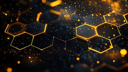 3D hexagons pattern shape on a dark grey background