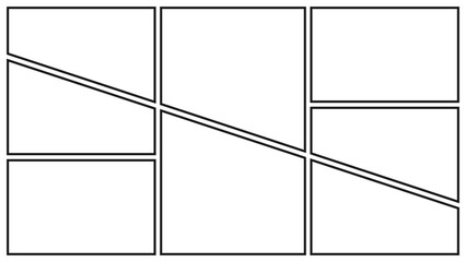 Manga or Comic panels background. Blank panel for manga, comic, poster, flyer, illustration, or photo colleges on white background