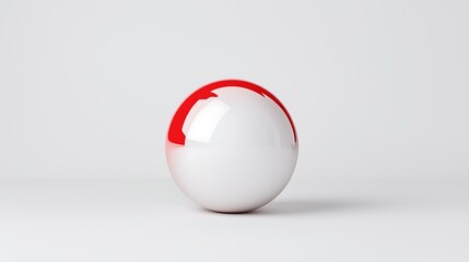 Wall Mural - Glossy Red And White Sphere On White Background