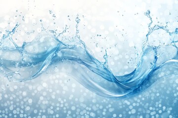 Aufkleber - Flowing water creates dynamic patterns with splashes and bubbles in a bright, serene environment, showcasing nature's beauty