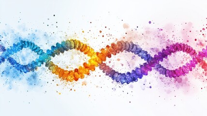Canvas Print - dynamic nucleotide design in vibrant colors abstract graphic digital art science concept unique view