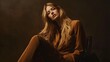 © Chayanin Wongpracha - fashion model in brown suit studio portrait
