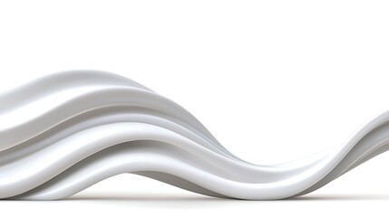 Wall Mural - abstract white wave background smooth three dimensional rendered curves