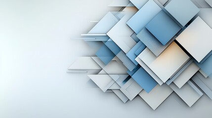 Aufkleber - Dynamic overlapping geometric shapes modern art digital design abstract environment elevated viewpoint visual harmony