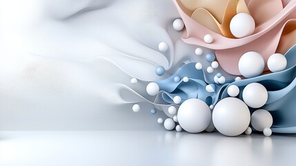 Aufkleber - Elegant abstract composition of soft light and shapes studio digital art minimalist close-up creative design