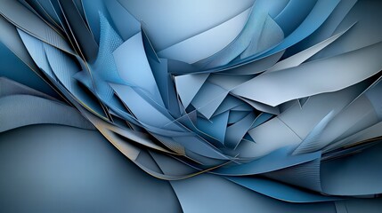 Leinwandbilder - Dynamic overlapping lines create abstract art in soft blue hues digital design modern aesthetic creative space