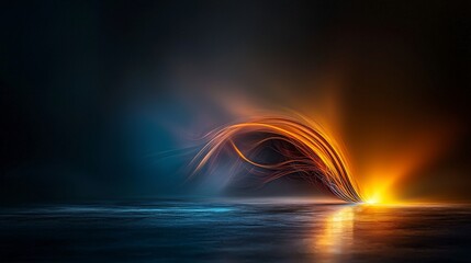 Poster - Dynamic light arc fading into gradient colors abstract art digital artwork artistic environment captivating perspective