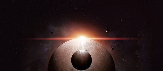 Wall Mural - dream space planet eclipse banner