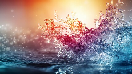 Fototapete - Artistic expression of nature close-up of vibrant colors and dynamic water in abstract outdoor photography