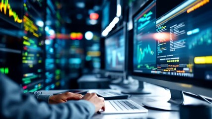 Night Shift Coder:  A programmer diligently works late into the night, surrounded by glowing computer screens filled with lines of code and data visualizations.