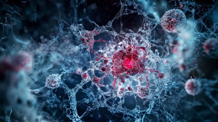 Poster - Fractal patterns representing science and technology advancements abstract visualization digital artwork cosmic environment