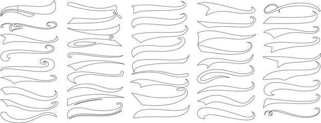 Wall Mural - text swoosh, swirl, flourishes, ribbon banner, curved line art, decorative design, calligraphy ornam