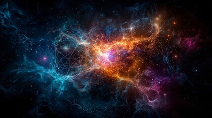 Fototapete - Cosmic consciousness visualization outer space digital art surreal environment abstract viewpoint mystical concept