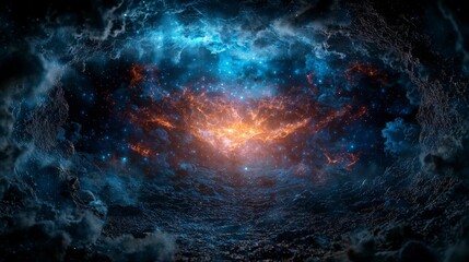 Aufkleber - Surreal visualization of space exploration cosmic realm digital art vast universe aesthetic perspective meta concept