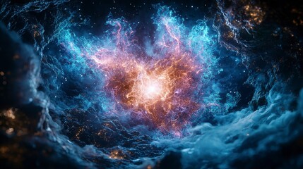 Leinwandbilder - Quantum space travel journey through ethereal cosmic realms digital art breathtaking universe celestial view sci-fi concept