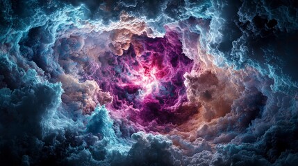 Aufkleber - Ethereal quantum space travel visualization cosmic nebula digital art outer space spectacular view sci-fi concept