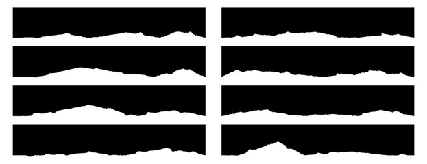 Wall Mural - Set of header, top divider shape with ripped paper edge, jagged edge effect
