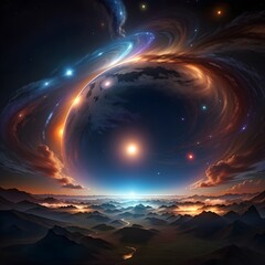 Wall Mural - sunrise over the planet