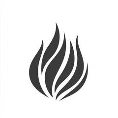 Leinwandbilder - Flame icon design showcasing stylized fire elements in sleek black and white for modern graphic applications. Generative AI