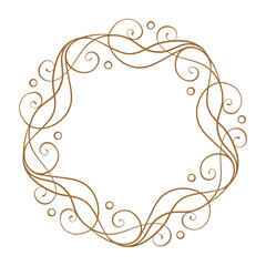 Wall Mural - elegant vintage vector decorative circular frame with swirls and dots for artistic appeal