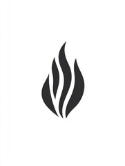 Aufkleber - Abstract flame icon design on a plain background showcasing graceful curves and dynamic shapes. Generative AI
