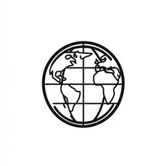 Fototapete - Artistic representation of a globe showcasing continents and oceans in a minimalistic design. Generative AI