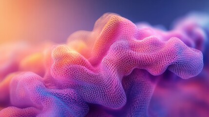Wall Mural - abstract pink purple netted wave form