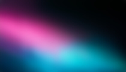 Wall Mural - Abstract aqua pink color gradient ultraviolet defocused radiance soft texture on dark black background. Neon blur glow. Color light overlay. Copy space.