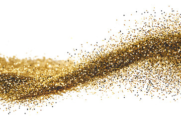 Wall Mural - gold glitter. golden sparkle confetti. shiny glittering dust.