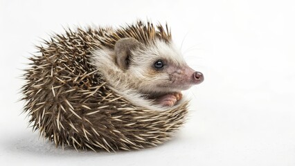 Sticker - hedgehog on white background