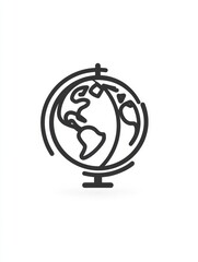 Fototapete - Stylized globe illustration representing global connectivity and exploration in a minimalistic design. Generative AI